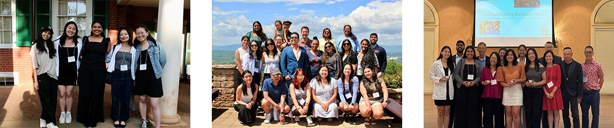 Three photos showing attendees of Asian Alumni Weekend