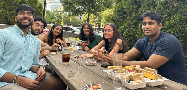 Photo of six members and friends of AAPAAN around a picnic table