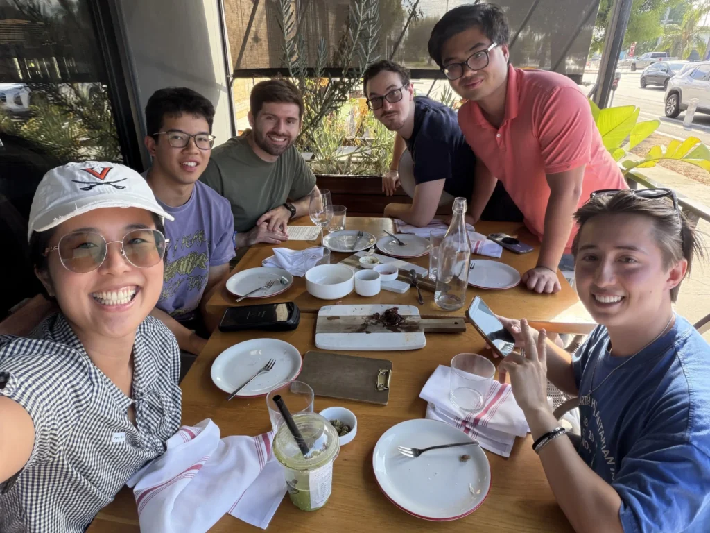 Photo of attendees of the LA Matcha Mixer gathered around a table
