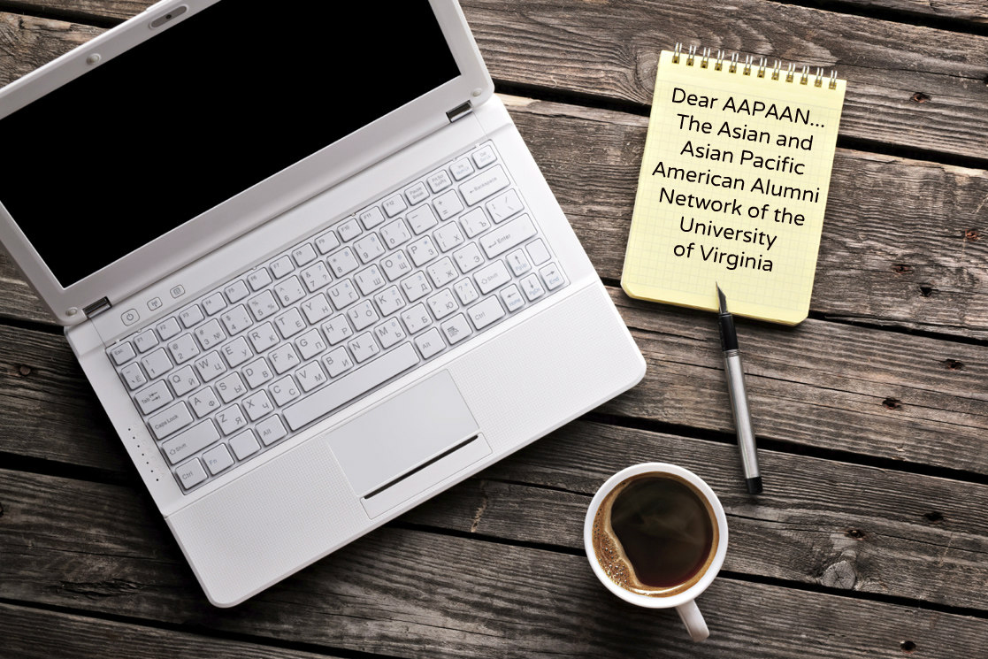Image of laptop, notepad, and cup of coffee