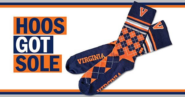 Hoos Got Sole flyer image, featuring the orange and blue socks