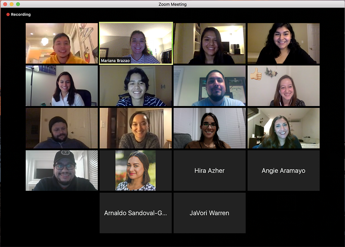 Image of event attendees at the 2020 Alumni in Activism panel. 