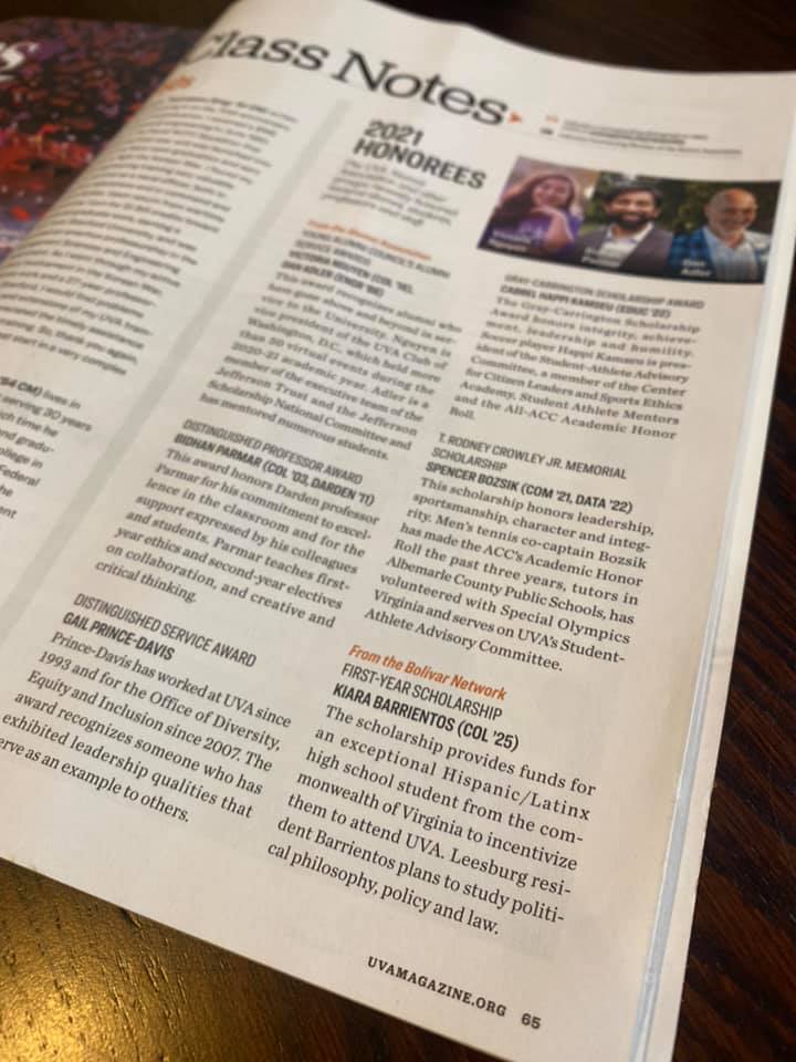 Image of the Fall 2021 edition of the UVA Magazine