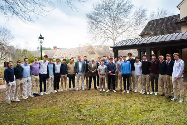 Group photo of 2024 pledge class with DKE alumni leaders