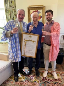 Presentation of The Mystic Order of Honorary Big Bananas award to Eli Tullis. 