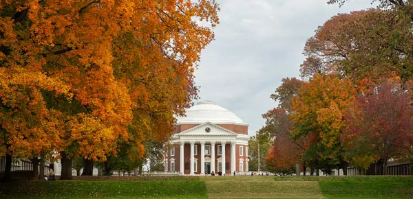 The Lawn and Rotunda in the fall