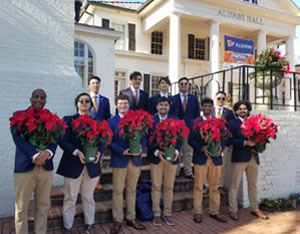 Glee Club members at Alumni Hall