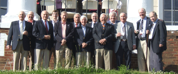 Front Row: Winston Kaminer (’63), Ben Warthen (’65), Leon Sample (’63), Joe Murrie ’63), John Cowperthwaite (’63), Dick Latham (’63), Ed Mitchell (’63), John Marston (’62) Back Row: Larry Hope (’62), Robert Manion (’15), Nick Slater (’63), Jack Cann (’63), Morris Everett (’63)