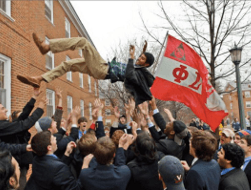 Brothers celebrating
