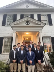 Photo of members of the class of 2026 standing in front of One University Circle
