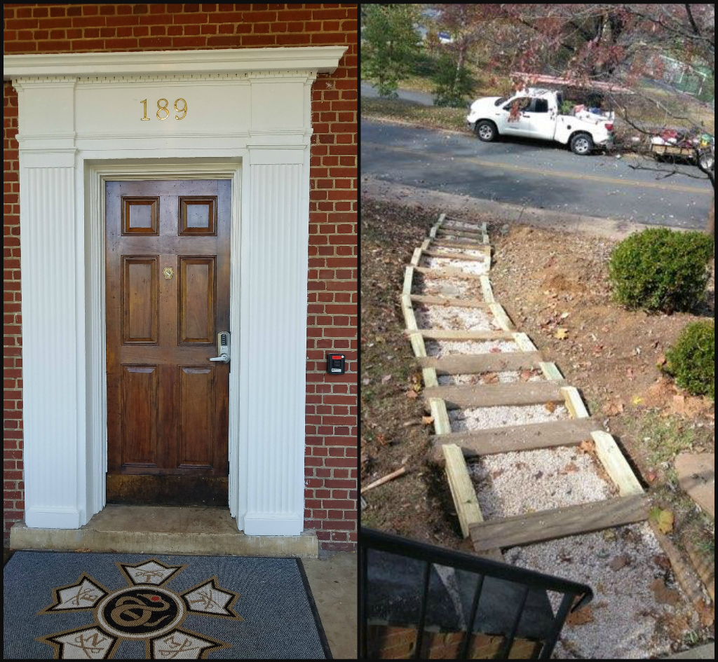 Door and steps
