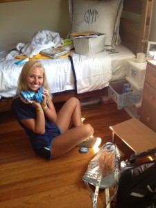 Gabby Michnoff organizing her "stuff"