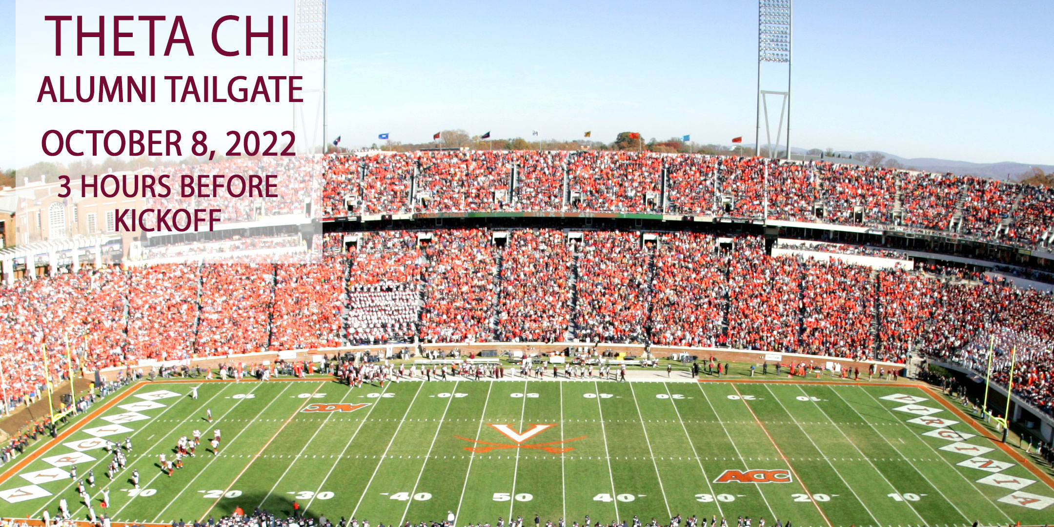 2022 Theta Chi Tailgate - 3 hours before kickoff on 10/8/22