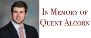 Banner to remember Quent Alcorn 
