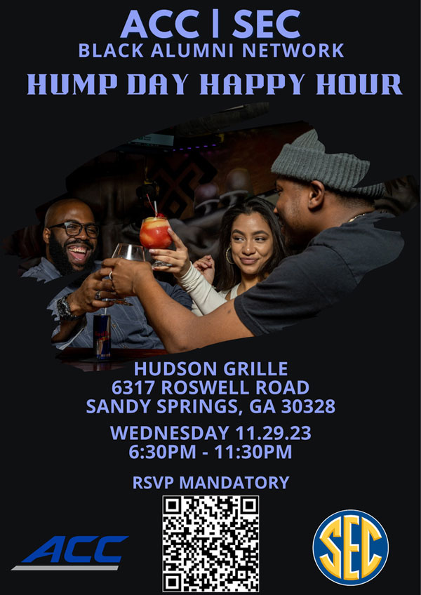 Flyer for 11/29 ACC-SEC Happy Hour