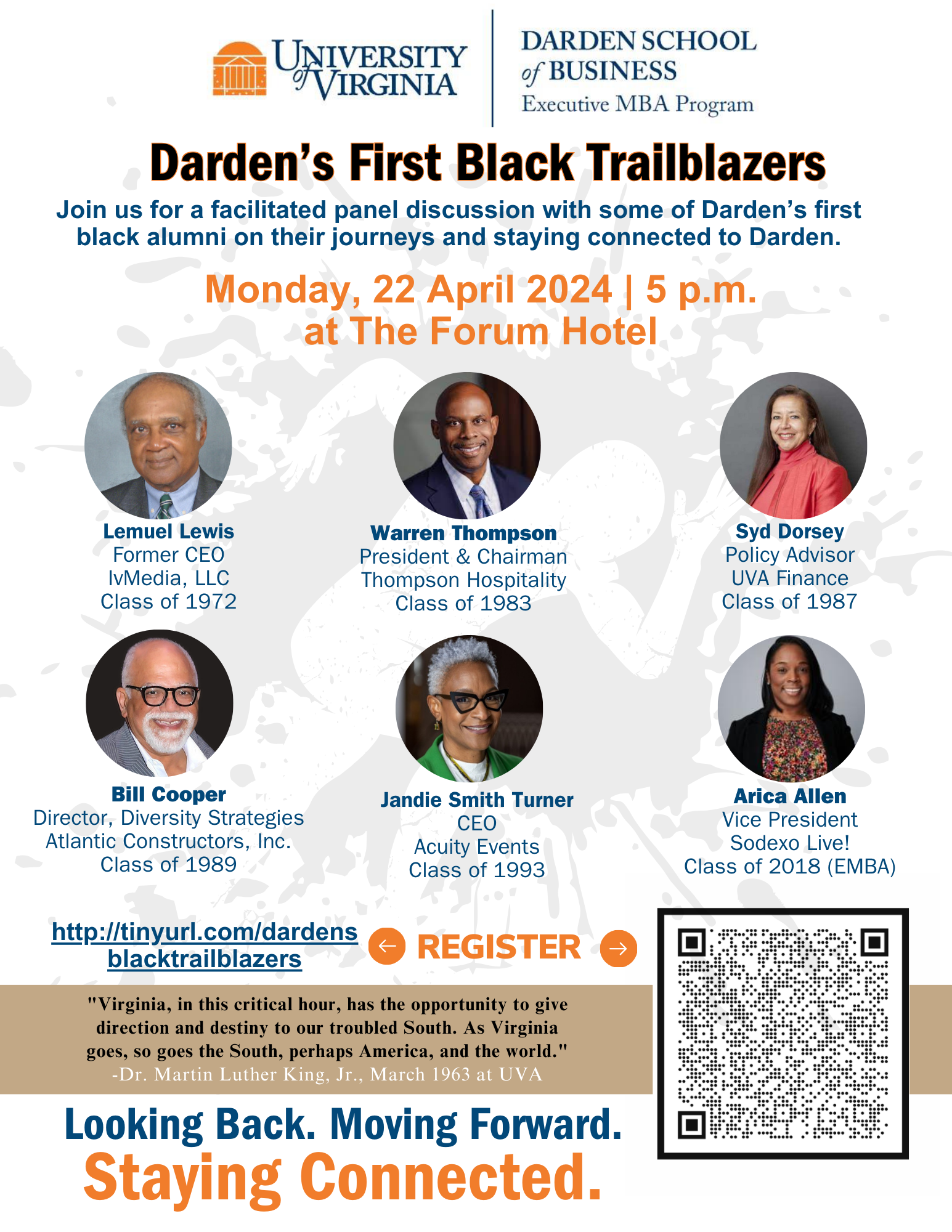 Flyer for Darden's First Black Trailblazers event