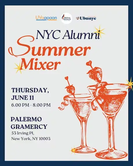 Flyer for alumni mixer on June 11 at Palermo Gramercy